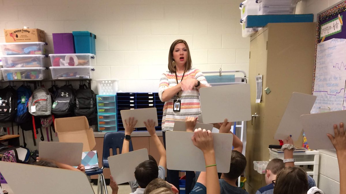 ILS challenge #2 Love seeing our 5th grade model classroom using white boards for formative assessment and feedback.  Hattie's strategies at work in our co-taught setting. <a href="/CCSD_PD/">Prof Dev</a>  #ccsdilsimpact <a href="/claytoncougars/">Clayton Elementary</a> #CougarNation