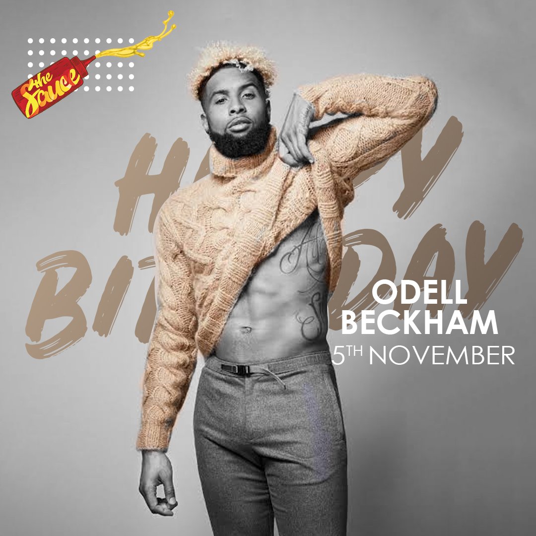 Saucey football wide receiver Odell Beckham Jr turns 27 today. Happy birthday ! 
