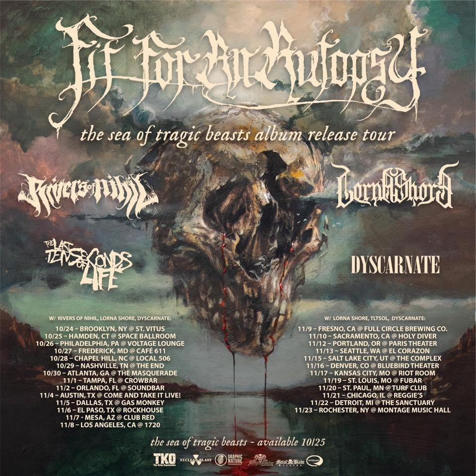 MetalTitans's tweet image. .@fitforanautopsy
With: @riversofnihil @LornaShore @Dyscarnate 
@nuclearblastusa @MetalBlade @EarsplitPR #OuterloopRecords @UniqueLeaderRec

Today: 11/05 Dallas, TX – Gas Monkey