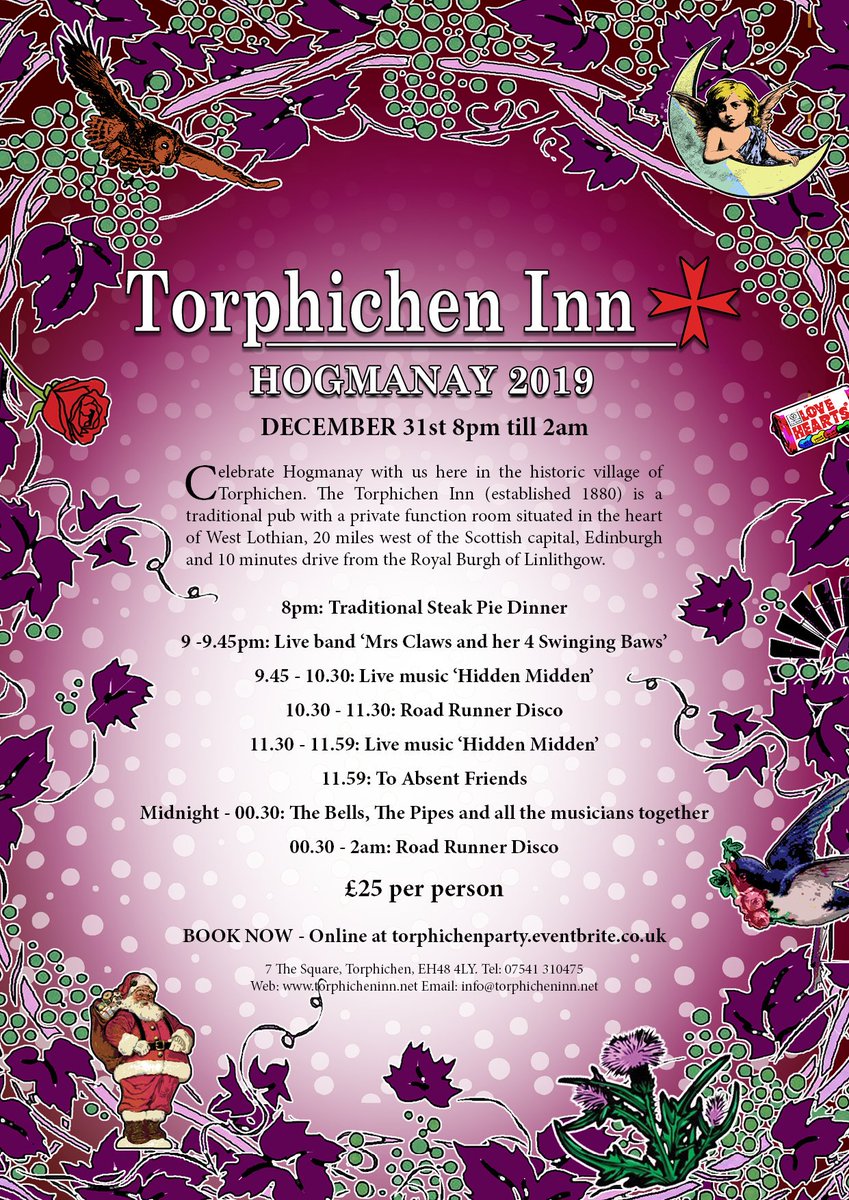 TorphichenInn's tweet photo. We're also taking bookings for our Hogmanay Party. https://t.co/8T3kIIaibv https://t.co/6g5v25cAOe