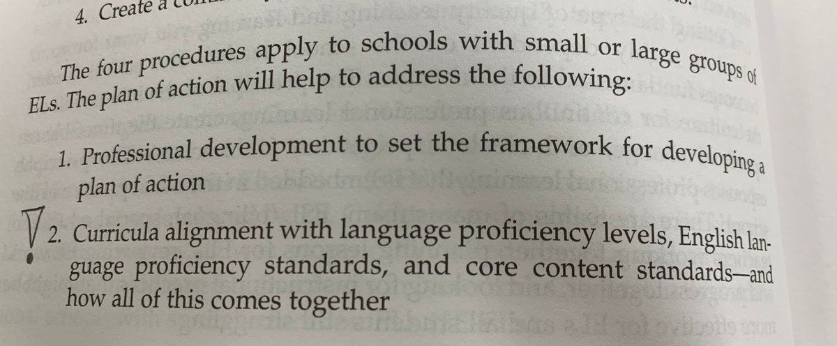 JaimeKapadia's tweet photo. #GCSLTELS @LaurenJESOL @TanyaFrancaESOL 
1A3 - I think our school would benefit greatly from grade level planning with the ESOL teachers on a regular basis to help with the four procedures and plan of action discussed on p.10, particularly #2: https://t.co/5tqa9er1NV