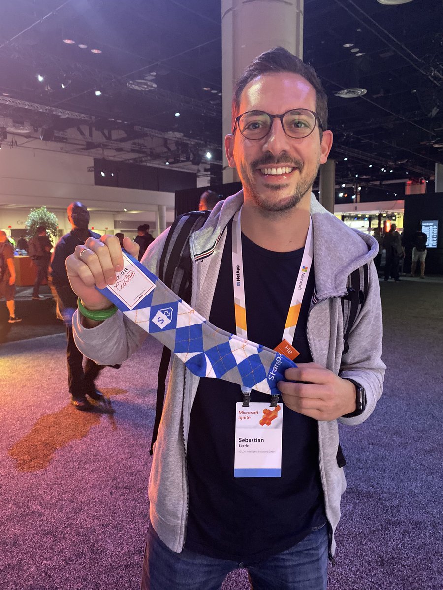 MSTCommunity's tweet photo. Congrats to @SebEberle the winner of #SPSocks at #MSIgnite! @mkashman #SharePoint https://t.co/NuzJSDrTKH