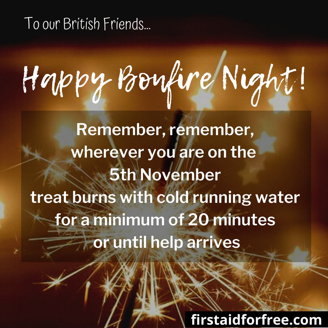 firstaidadvice's tweet photo. Treat burns by keeping them under cold running water for a minimum of 20 minutes or until help arrives. Stay safe and enjoy! 🎆 🚀 🎇
 #BonfireNight #fireworksnight #burns #firstaid #fireworksafety #fireworkburn #firstaidforburns #eventmedic #staysafe #firstresponders #fireworks https://t.co/PkFSj6hreb
