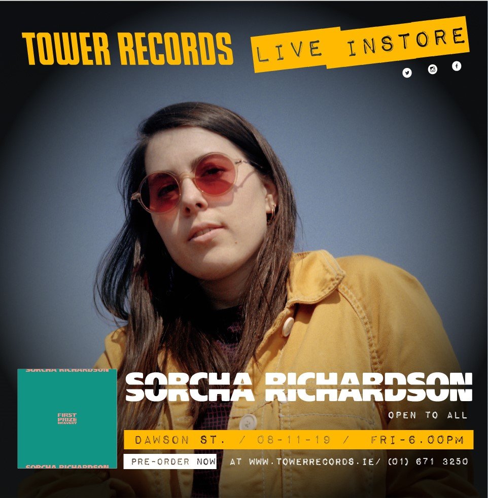 TowerDublin's tweet photo. This Friday evening 08.11.19 at 6pm in our Dawson St store @SorchaRichardsn will be popping by to play tracks from #firstprizebravery released the same day. Make sure to check it out
#towerlive https://t.co/f8opmHjsW2
