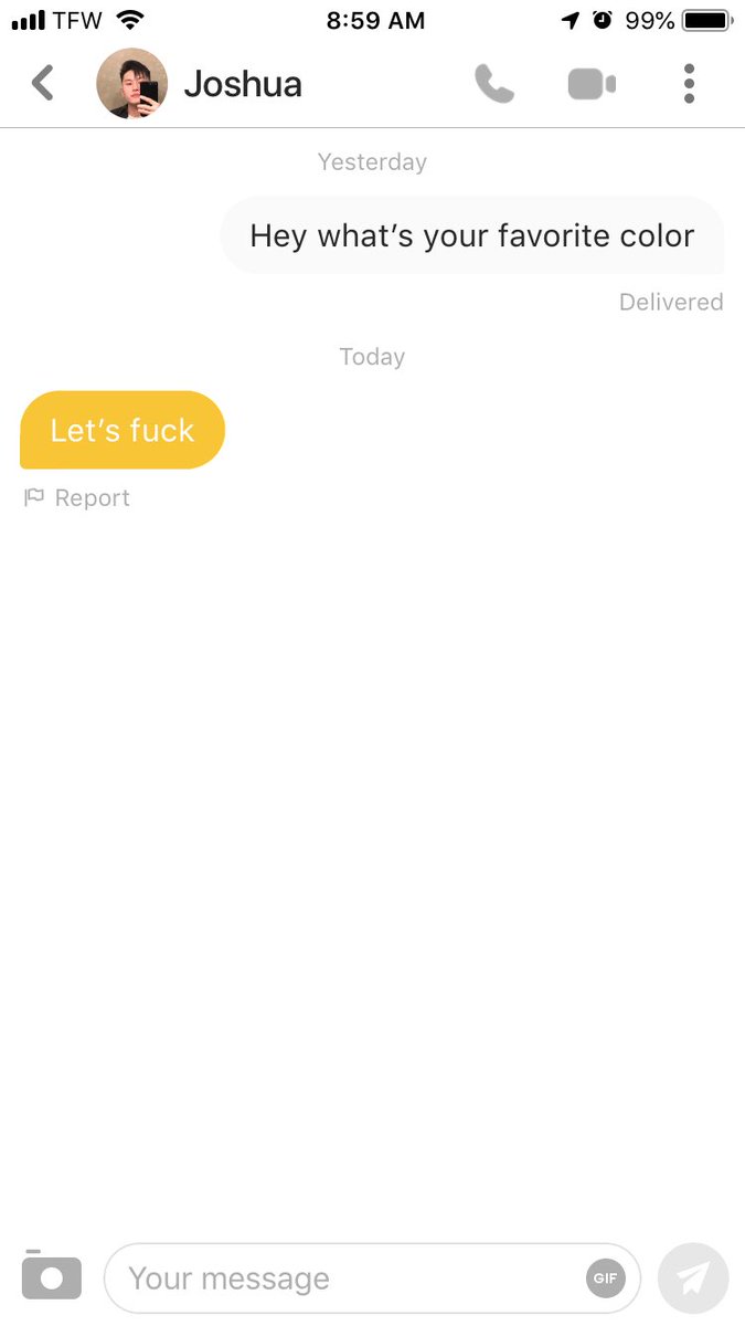 sydneevee97's tweet photo. Good morning #tinderhell how come these guys won’t just tell me their favorite color? https://t.co/oJxOcktKjj