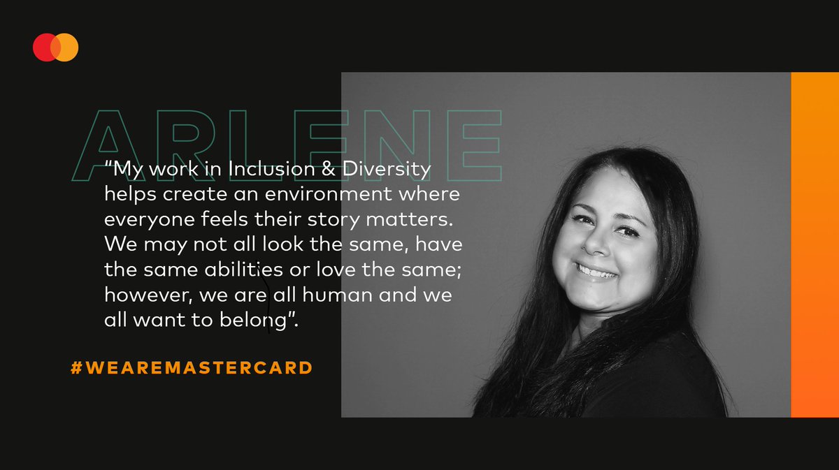 wearemastercard's tweet photo. Every Tuesday, over the next few months, we will be highlighting our employees around the world and celebrating how they make an impact at @Mastercard. First up is Arlene from our Inclusion and Diversity team! #TuesdayThoughts #WeAreMastercard https://t.co/xPwoaxT2KC https://t.co/ecQynO9rfd