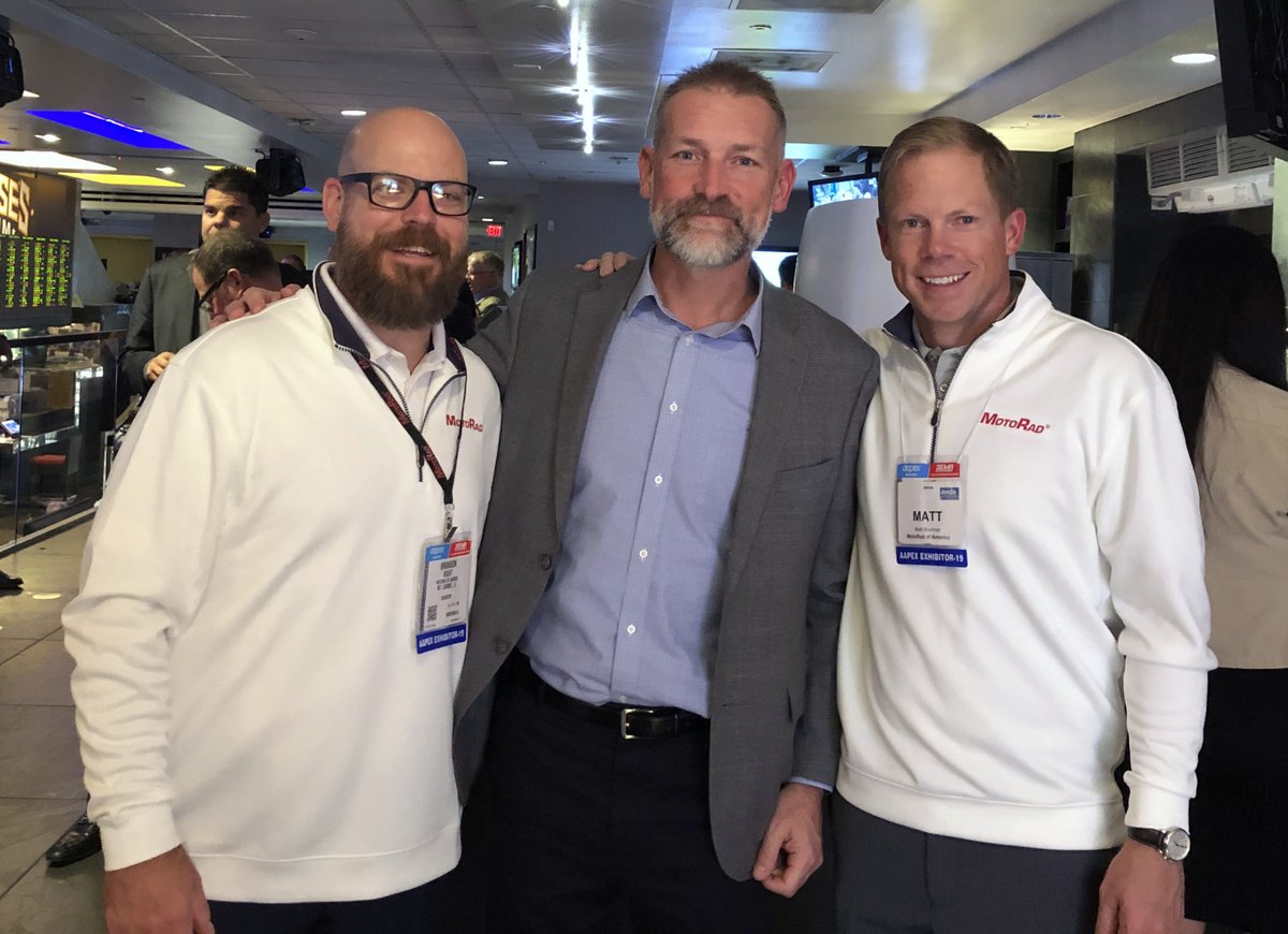 theEXTENDGROUP's tweet photo. We enjoyed some #MNF with our friends from @MotoRadUSA last night. Thanks for including us in your 9th Annual Monday Night Football event. We're honored to be a part of your pre-#AAPEX19 experience!  #automotiveaftermarket #autocomm https://t.co/LjmCxEmhoH
