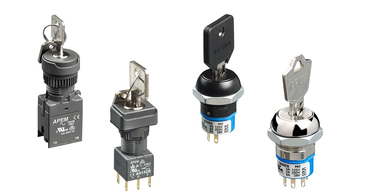 APEM_HMI's tweet image. APEM's industrial #keylocks feature many differnt options to fit your needs, including single or double pole &amp;amp; engraving. apem.com/us/18-industri…