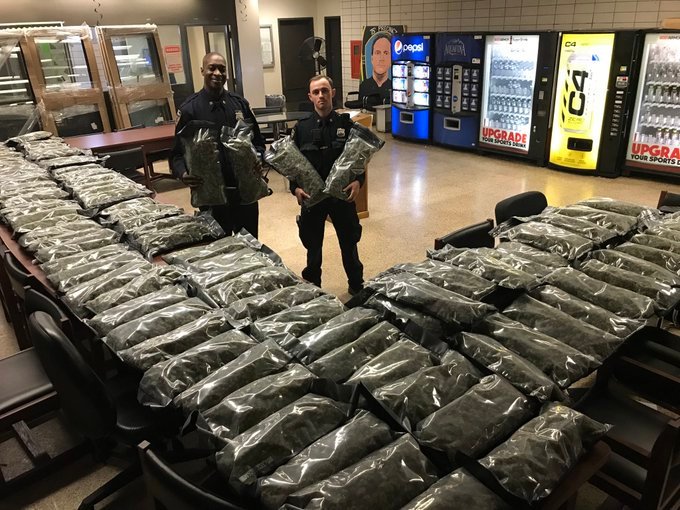 Officers Greenidge and Ganshaw from the <a href="/NYPD75Pct/">NYPD 75th Precinct</a> used precision policing and relentless follow-up, along with a great working relationship with <a href="/FedEx/">FedEx</a> and other local law enforcement officials, to confiscate 106 pounds of marijuana that was destined for our city streets.
