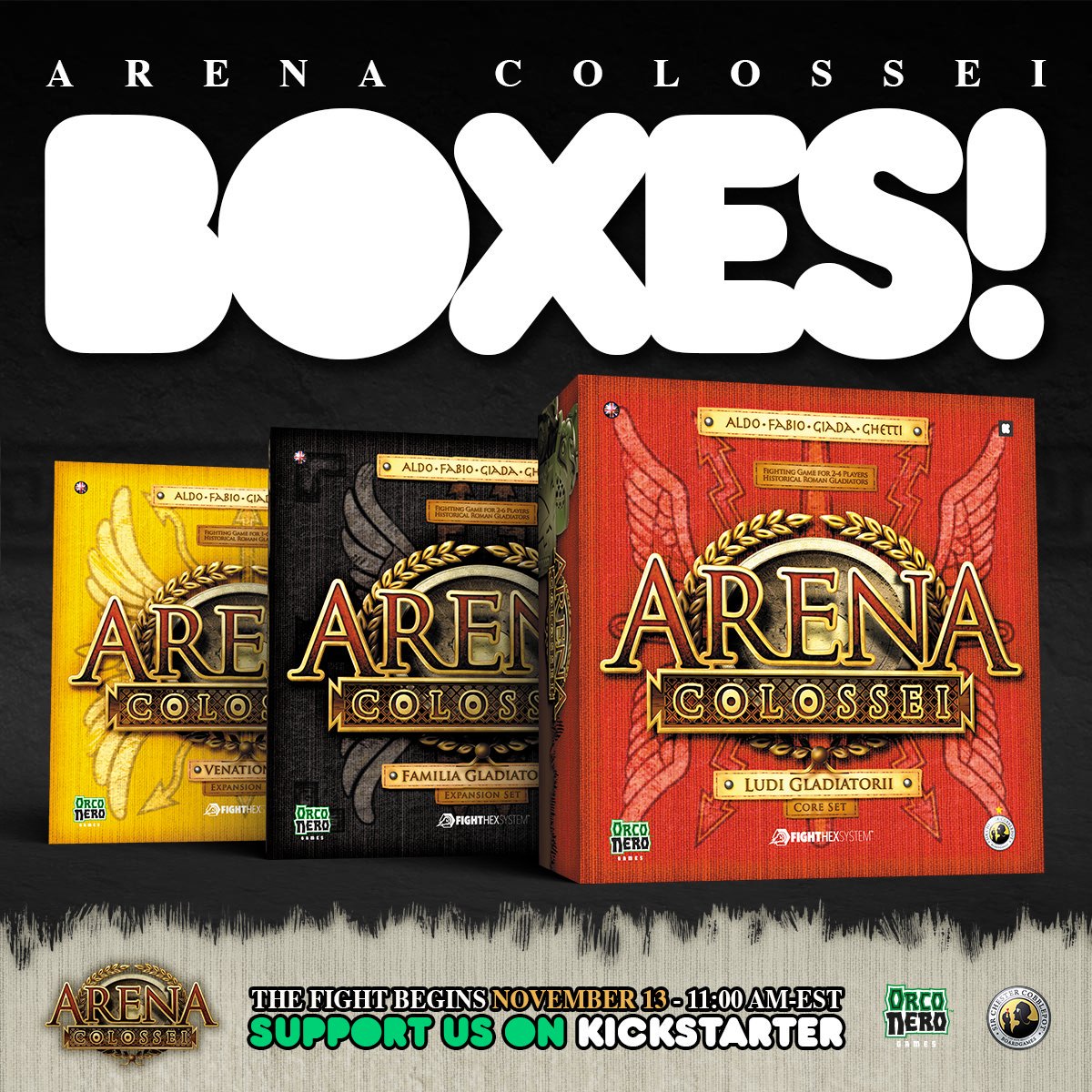 OrconeroM's tweet photo. Let Arena Colossei™ charm you! The three boxes are precious treasure chest full of History and entertainment.
-
Lasciati affascinare da Arena Colossei™! Le sue tre scatole sono preziosi scrigni ricchi di Storia e divertimento.
-
#ArenaColossei #Boardgame #Miniature #Kickstarter https://t.co/HQJNvv23Zi