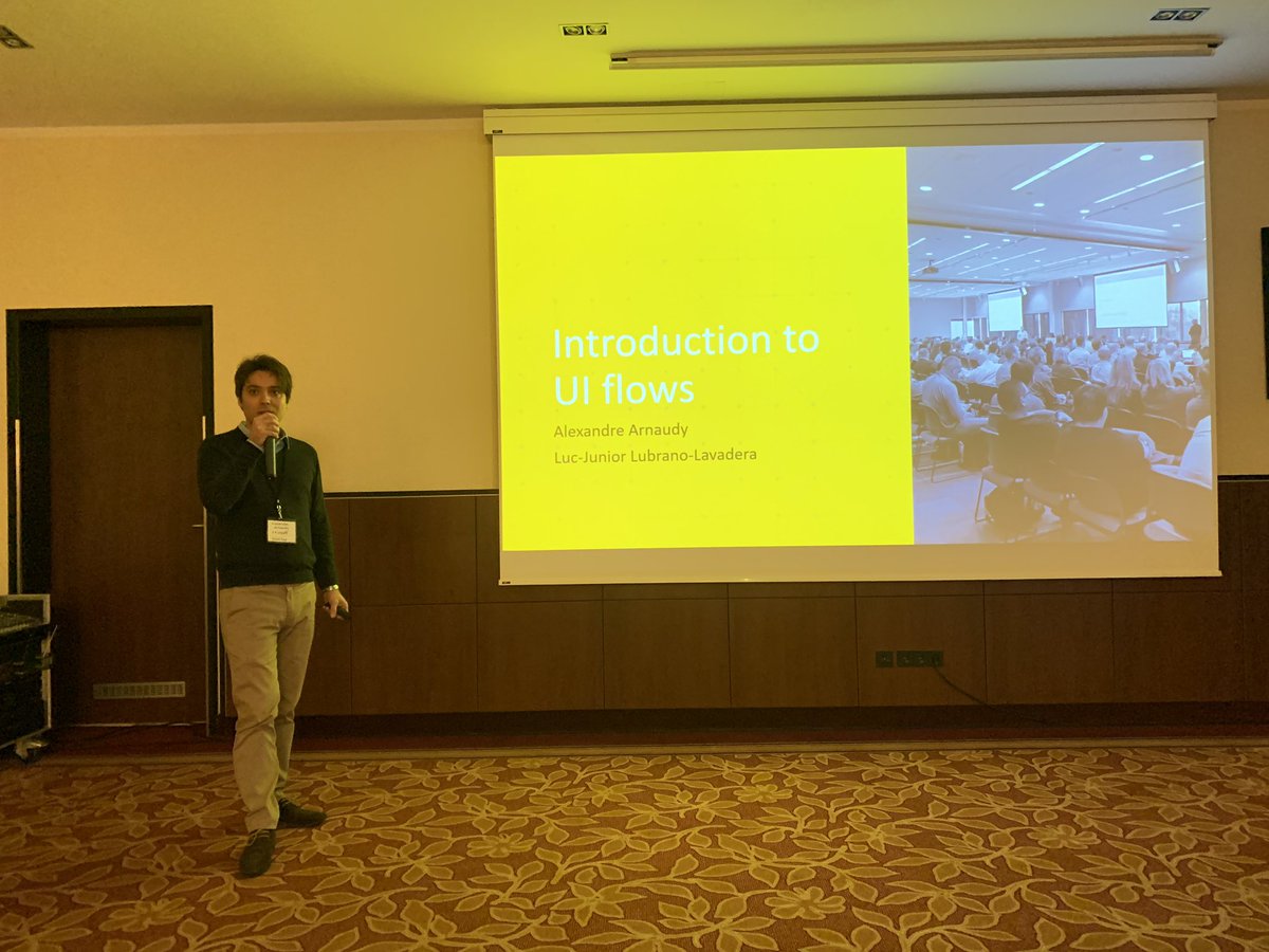 TKarafilov's tweet photo. Next Session about „Introduction to UI Flows“ by Alexandre Arnaudy and Luc-Junior Lubrano-Lavadera, both members of the Flow engineering team from Paris! Welcome in Munich! I am very excited to see the news! #MicrosoftFlow #MicrosoftAutomate #PowerPlatformWT https://t.co/ePCz7CaTk5