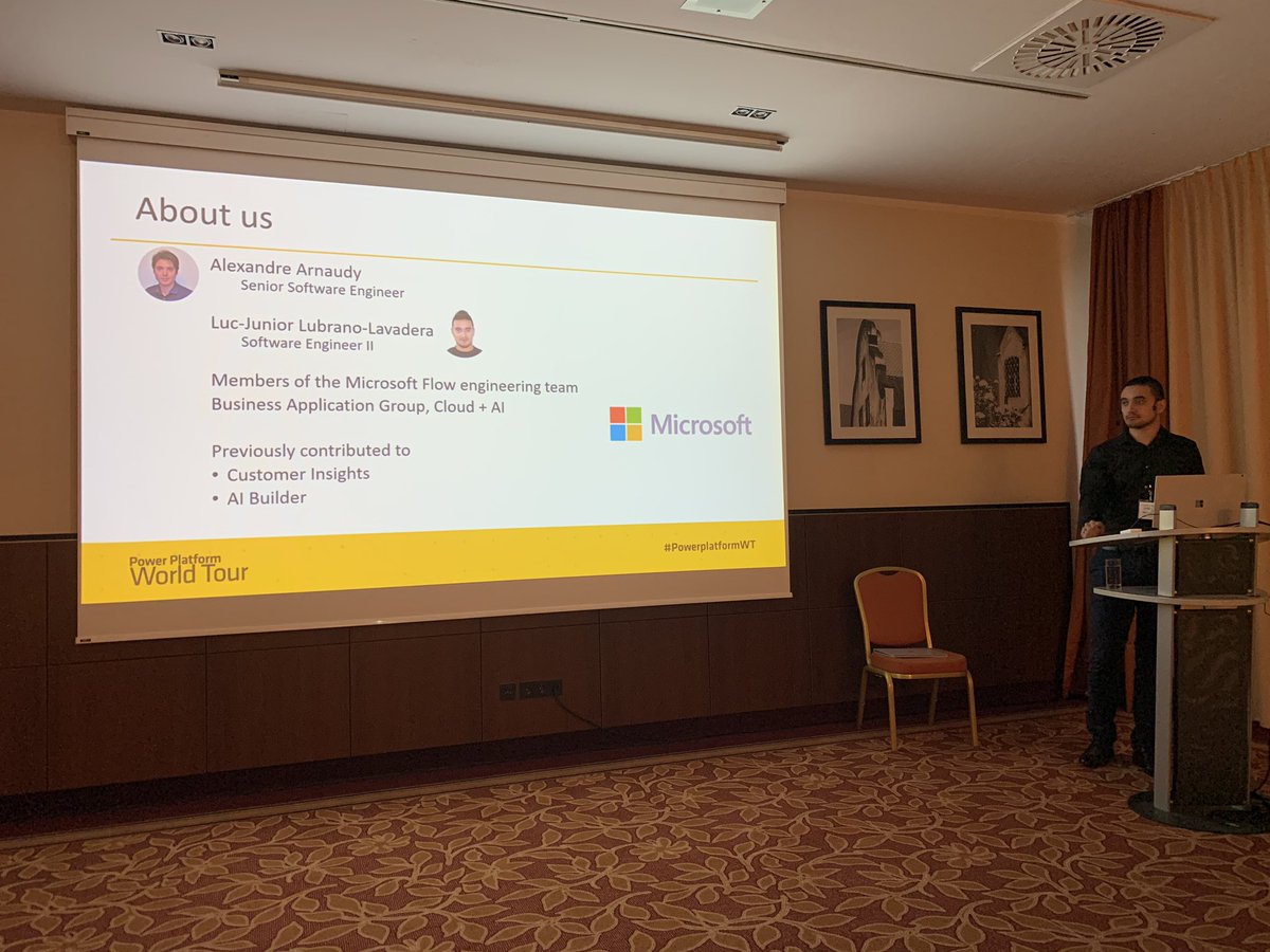 TKarafilov's tweet photo. Next Session about „Introduction to UI Flows“ by Alexandre Arnaudy and Luc-Junior Lubrano-Lavadera, both members of the Flow engineering team from Paris! Welcome in Munich! I am very excited to see the news! #MicrosoftFlow #MicrosoftAutomate #PowerPlatformWT https://t.co/ePCz7CaTk5
