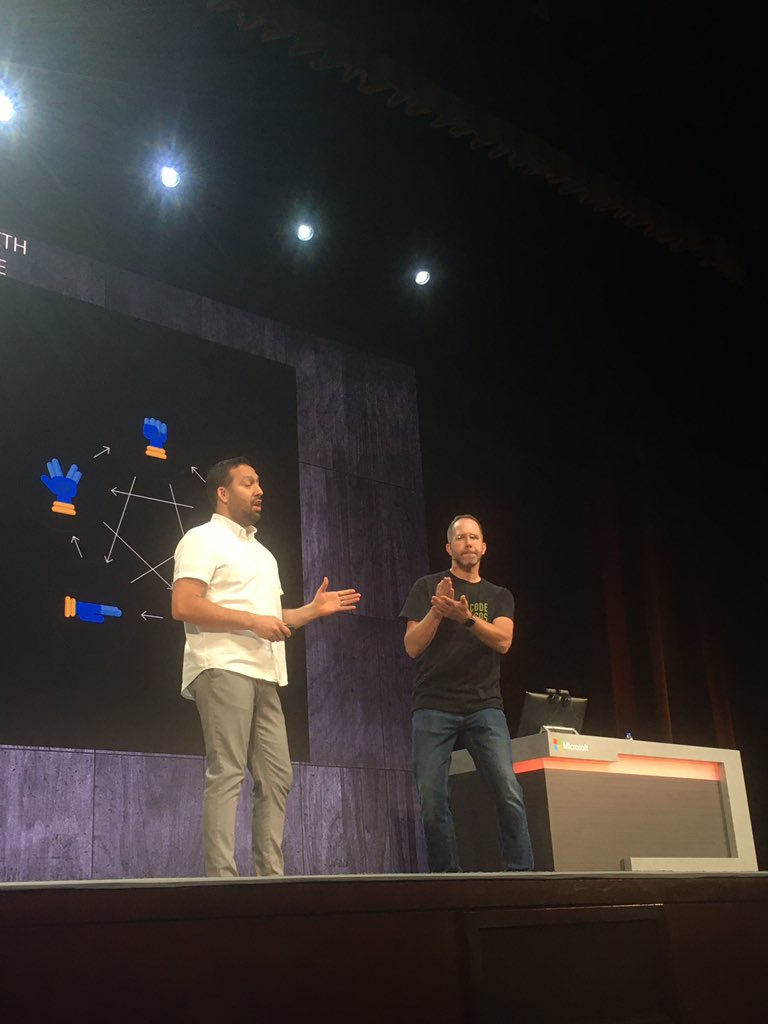 piyali_vancity's tweet photo. U can’t miss the opportunity to listen to @shanselman and @sethjuarez together. This is so much fun! #DevKeynote #MSIgnite #Azure #AI https://t.co/VYAeiGeg1p