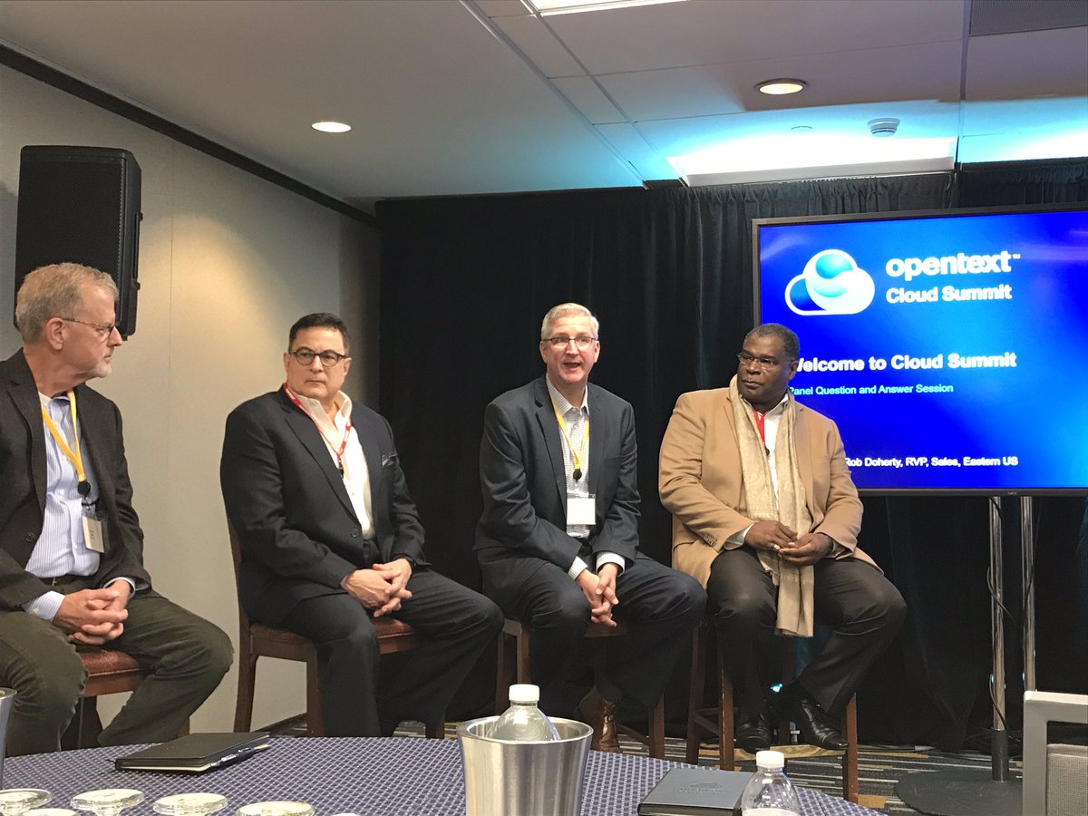Join in a engaging panel discussion with <a href="/FrankDellaRosa1/">Frank Della Rosa</a> IDC, Charles Wallace <a href="/TeamSolenis/">Solenis</a> Jon Schupp, Randy Baird <a href="/OpenText/">OpenText</a> on unlocking information advantage with the #opentextcloud OpenText Cloud Summit Boston