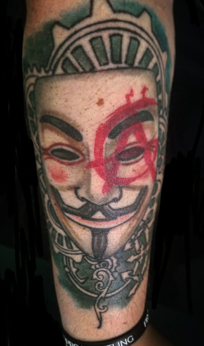 Anonymous Mask with Tattoos | V for Vendetta Graffiti Style Handmade M –  RUUA MASKS, image size:709x1200
