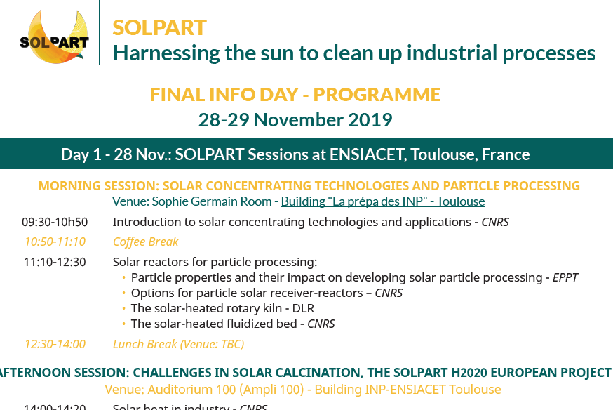 H2020CSP's tweet photo. ☀ Dont miss a chance to understand how #CSP could be integrated into #processindustries to reduce #CO2 emissions! 🏭
⏩Join our #H2020 SOLPART infoday on 28/29 Nov, in Toulouse,FR and visit world famous #solar facilities!
https://t.co/1IwLevMfzI
#solarheating #shc #solarenergy https://t.co/SZxw94I03J