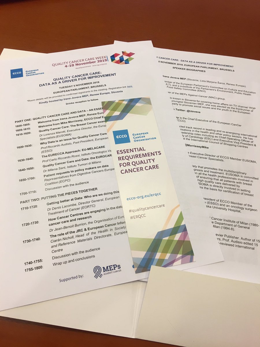 We're at the 2d edition of #QCCW !
 
@myESR #Brussels is at @Europarl_EN for the @EuropeanCancer event about what #data can do to improve #qualitycancercare in Europe