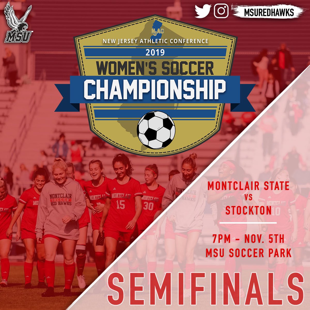 Montclair State Athletics Women S Soccer Is Hosting Stocktonospreys In The Semifinals Of The 19 Njac Women S Soccer Tournament Tonight At Msu Soccer Park Kick Off Is Set For 7pm Come Montclair State Athletics Women S Soccer Is Hosting Stocktonospreys In The Semifinals Of The 19 Njac Women S Soccer Tournament Tonight At Msu Soccer Park Kick Off Is Set For 7pm Come