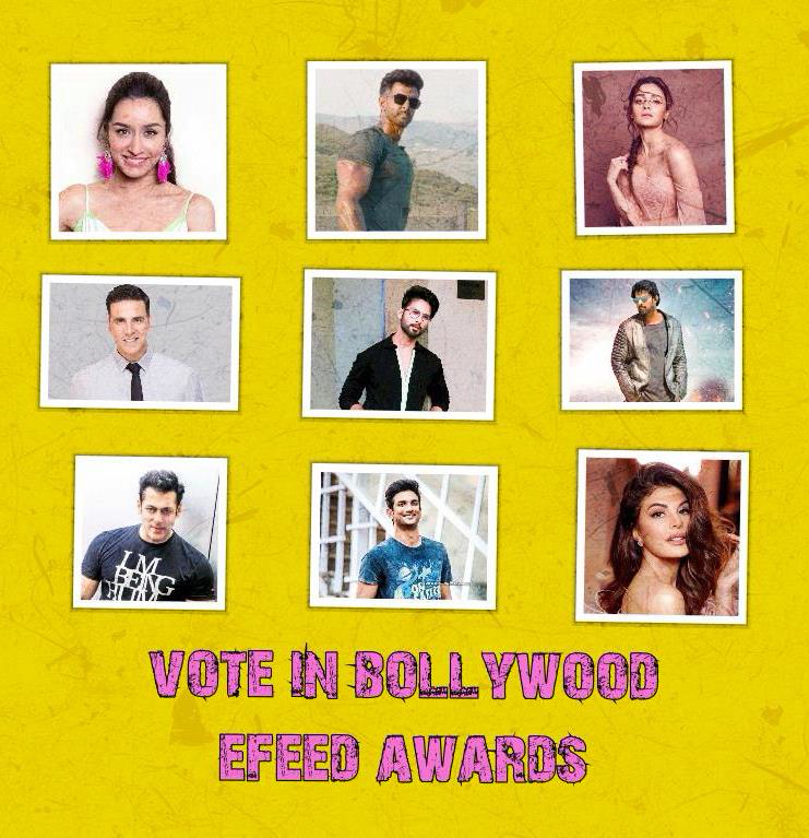 _E_Feed's tweet photo. BollywoodAwards NOV'09 Vote for ur Fav Stars &amp; Films 
LINK https://t.co/amgpzOgV0R

#HrithikRoshan #War #Prabhas  #Saaho #ShraddhaKapoor #SalmanKhan #KatrinaKaif #TigerShroff #WarCreatesHistory #ShahidKapoor #KabirSingh #SushantSinghRajput #Drive #jacquelinefernandez #AliaBhatt https://t.co/2WZfhqVpaK