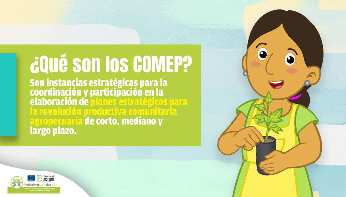 ProdEcologicBol's tweet photo. 📌En este nuevo segmento te invitamos a conocer más sobre los Consejos Municipales Económico Productivos (COMEP), sabremos qué son, quiénes los conforman y cuáles son sus lineamientos estratégicos. #COMEP #Producciónecológica https://t.co/aw0sVNc9Yt