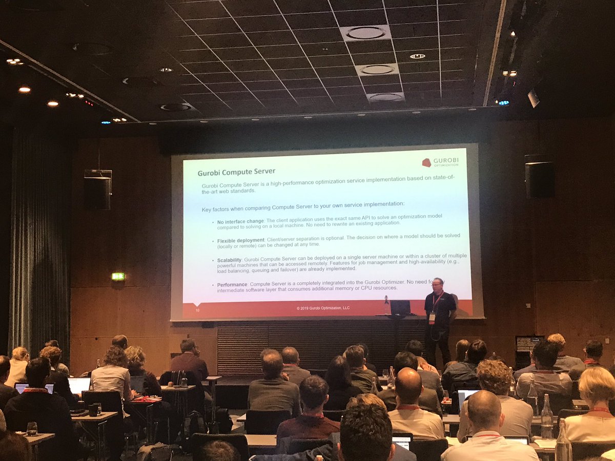 gurobi's tweet photo. Michael Winkler, Gurobi developer, presenting a session on IT architecture and deployment during the Gurobi Days event in Copenhagen. #MIPFanatic #ORMS #MachineLearning #DataScience #DataAnalytics #AI #MathProgramming https://t.co/q24M3UfkZv