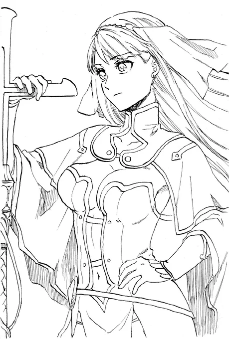 これは合間に丸ペンで描いてたマルタさんとゲオル先生 