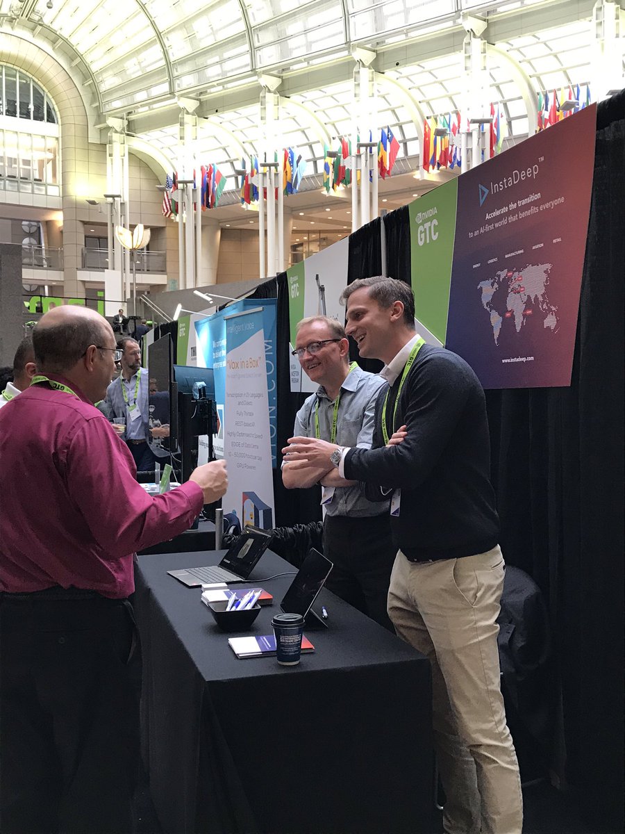 instadeepai's tweet image. #GTC is on and it’s buzzing! Swing by our stand #414 for a chat to see how #InstaDeep can help your business implement cutting-edge #AI solutions! #GTC19 #NvidiaGTC