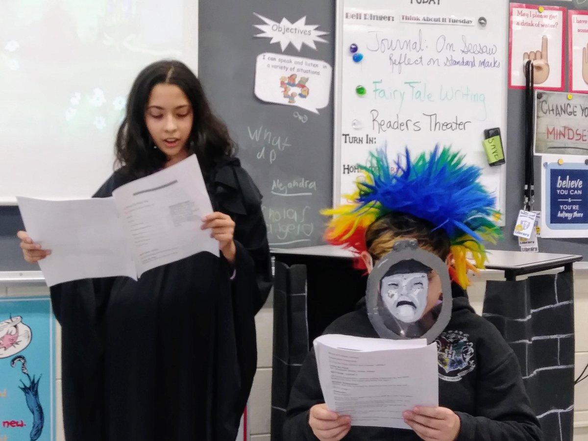 ITTeam6Two's tweet photo. Fractured Fairy Tale Reader's Theater in Mrs. Miller's Language Arts class @itbebrave https://t.co/t5GpR9DvYQ