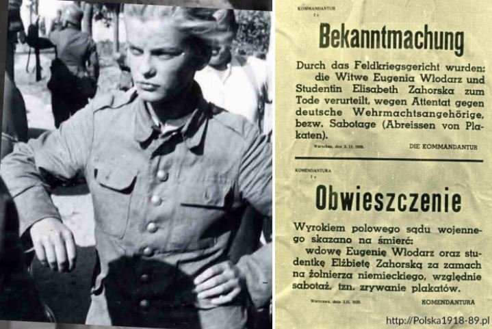 Bielszym's tweet photo. 🇵🇱Mutter und Tochter, Elżbieta und Anna Zahorski. Die 24-jährige Elżbieta wurde November 1939 in Warschau hingerichtet weil sie ein deutsches Propagandaplakat abgerissen hatte. Ihre Mutter Anna, eine polnische Schriftstellerin, starb am 14.10.1942 nach nur 7 Wochen in #Auschwitz. https://t.co/nCz3NtVanz
