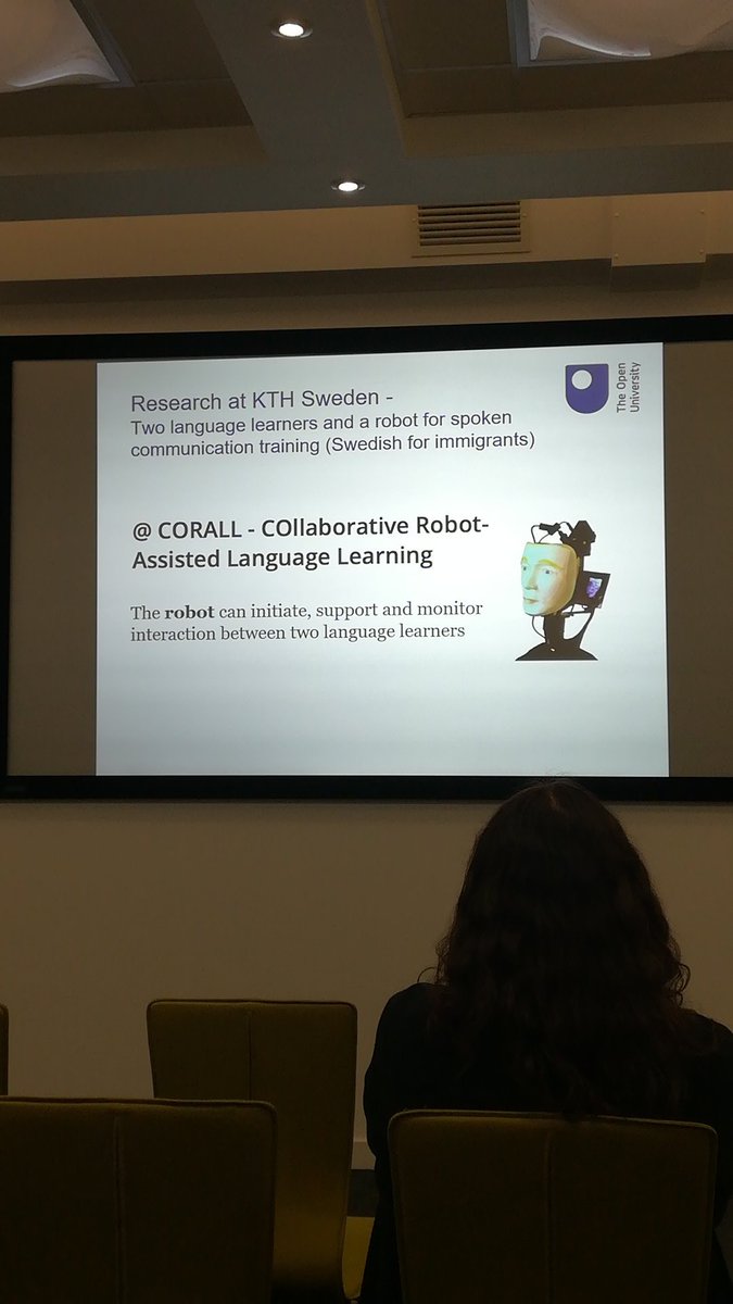 VickyMurphyOU's tweet photo. Listening to @agneskh talk about the possibility of #alexa helping language learners reminds me of #StarTrek. One small step towards developing the ship's computer!
#showTEL19 #openTEL https://t.co/u9MoERblEo
