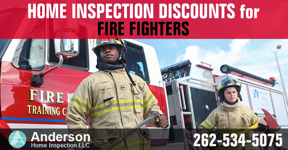 🚒 👨‍🚒👩‍🚒 ATTN Fire Fighters:
Are you buying a home? Get a Home Inspection Discount with us!
 
At Anderson Home Inspection we’re happy to offer home inspection discounts to fire fighters buying a home in Southeast Wisconsin.
 
Please contact us today and see how you may q ...
