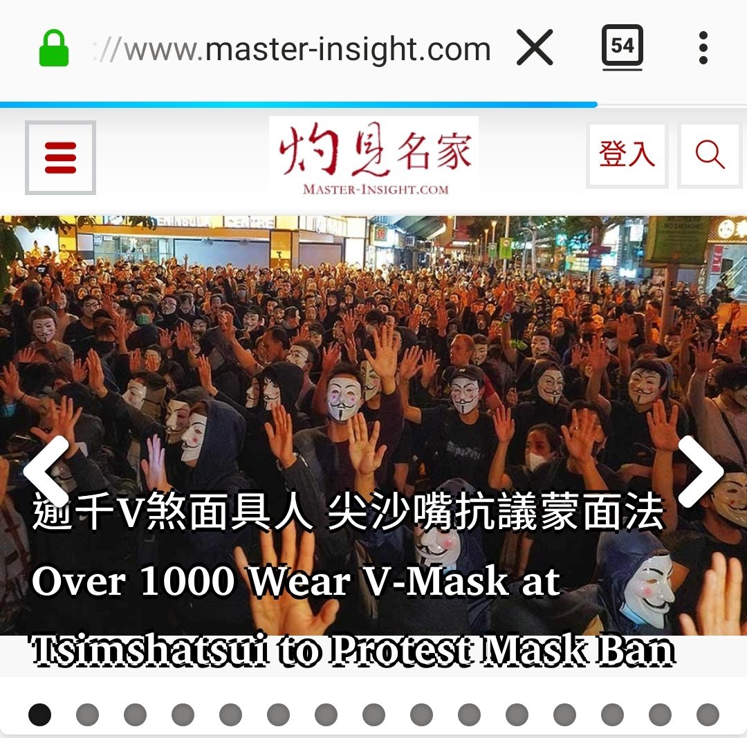 TravelFoto's tweet photo. 我的照片在 #灼見名家 #首頁 #第一位
My Photo Essay is #TopStory on #FrontPage of #MasterInsight.
https://t.co/SPaSfrlU4J
Photo of the Day
#逾千 #V煞 #面具人 #尖沙嘴 #抗議 #蒙面法
#Over1000 Wear #VMask at #Tsimshatsui to #Protest #MaskBan in #HongKong
https://t.co/VaVfbfRlmv https://t.co/w0banwIYa2