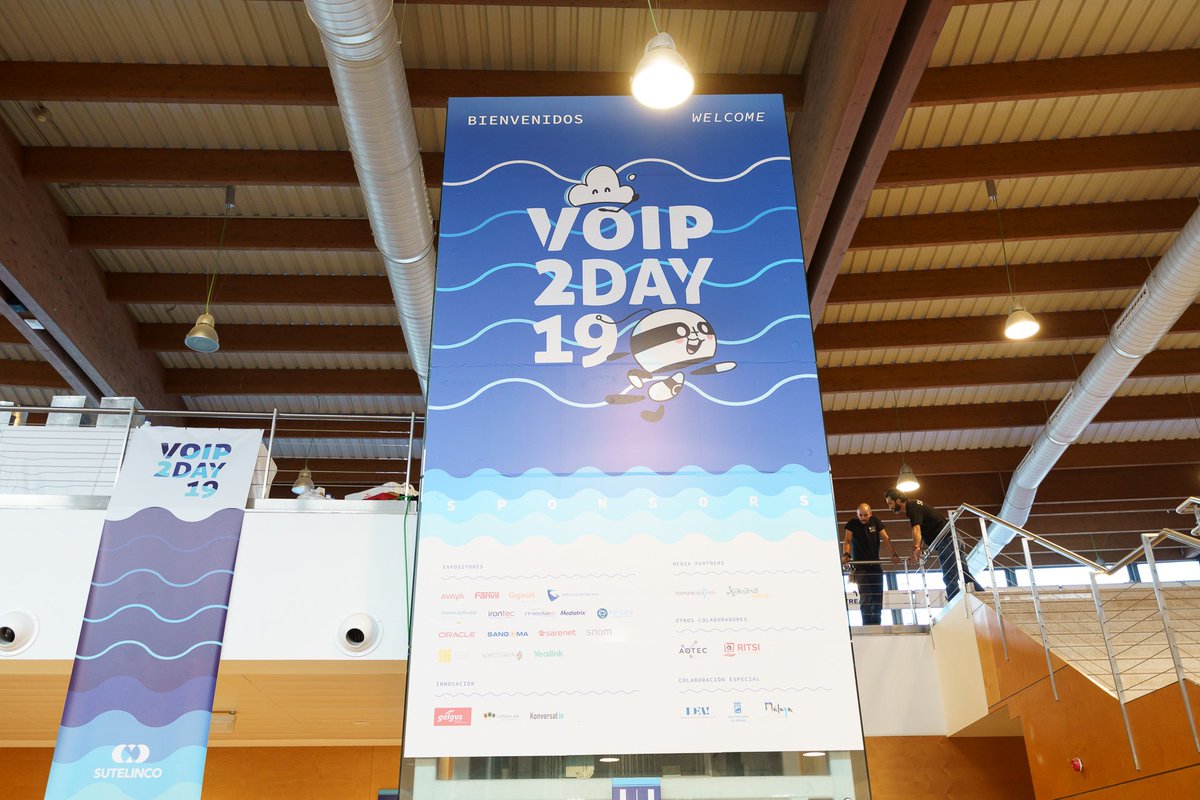Sangoma's tweet photo. More photos from #VoIP2DAY19! Lola & Eduardo spoke about our Sangoma #VoIP #UC solutions last month in #Spain. https://t.co/MhOFKnWAu6