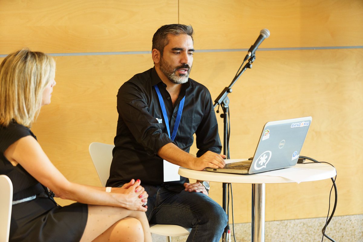 Sangoma's tweet photo. More photos from #VoIP2DAY19! Lola & Eduardo spoke about our Sangoma #VoIP #UC solutions last month in #Spain. https://t.co/MhOFKnWAu6