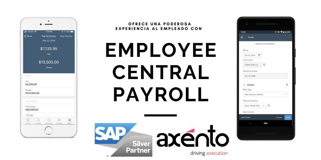 grupoaxento's tweet photo. Permitir a los empleados actualizar fácilmente sus datos y ver el recibo de pago en cualquier dispositivo mejora su experiencia y aumenta su satisfacción. 
#SAPSuccessFactors #RevoluciónHumana #Axento https://t.co/y8tbKUq41c