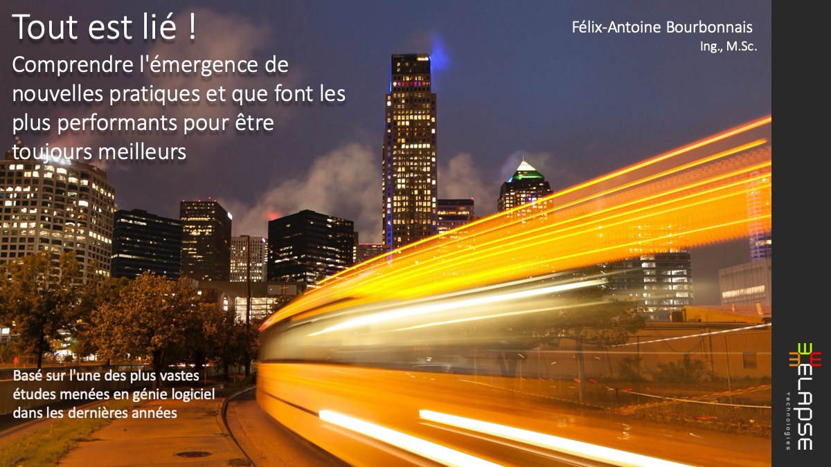 fbourbonnais's tweet photo. 👉 Les références de ma présentation "Tout est lié!" présentée à l'Agile Tour Québec 2019 sont enfin toutes disponibles ici. Bonne lecture! https://t.co/YqfgaEQVRd #atqc19 #accelerate #DevOps https://t.co/fFwnZkSY5s