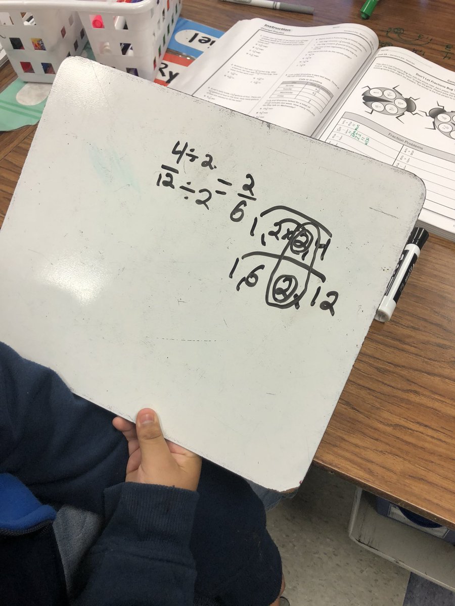 jdanielfrost's tweet photo. Using factor rainbows to determine whether or not fractions will simplify. These kids know how to work! #templeisdproud https://t.co/vnROnEEeWn