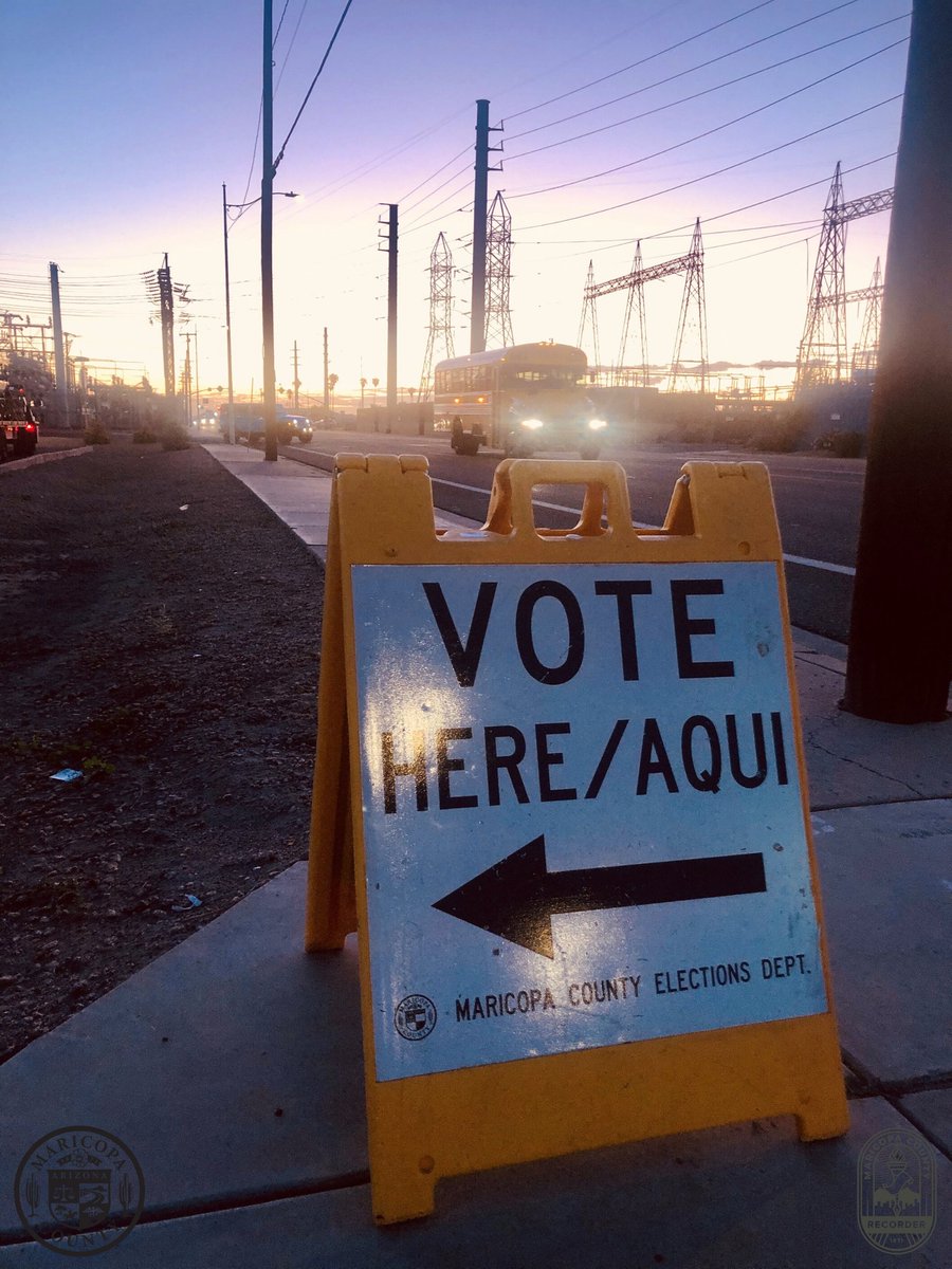 RecordersOffice's tweet photo. It's #ElectionDay in Maricopa Co. & not too late to participate -
Who: You!
What: Your Election!
When: Today, November 5, 2019!
Where: https://t.co/dfSOK0NIa7
How: Visit a Ballot Replacement Center or drop off your early ballot!
Why: Be an engaged citizen!
#VoteLocalAZ https://t.co/yAYlXZaPt2