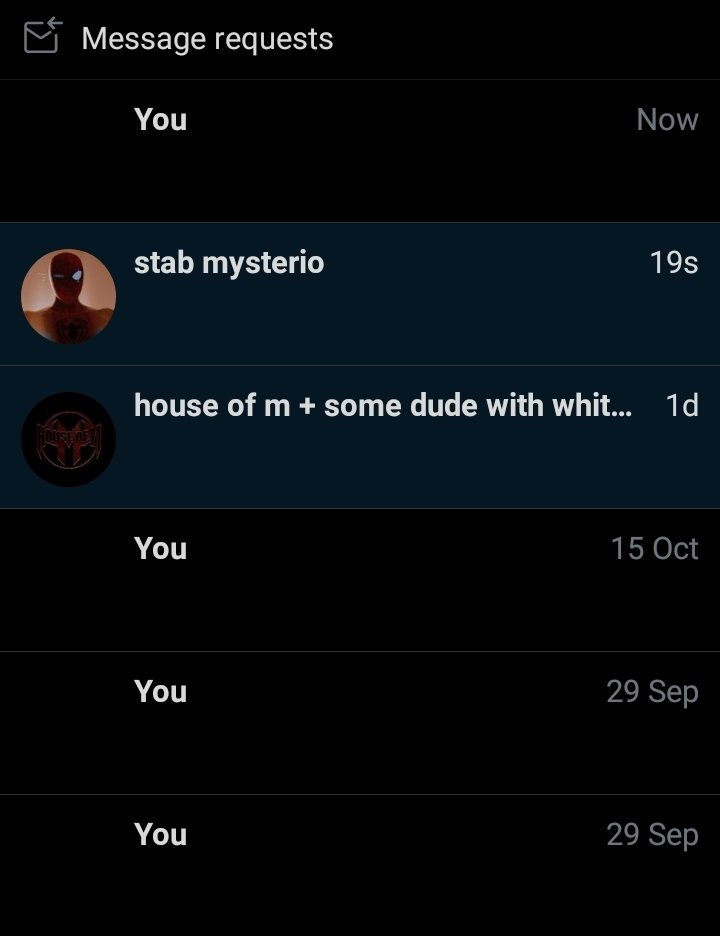 You
stab mysterio
house of m + some dude with whit...
You
You
You