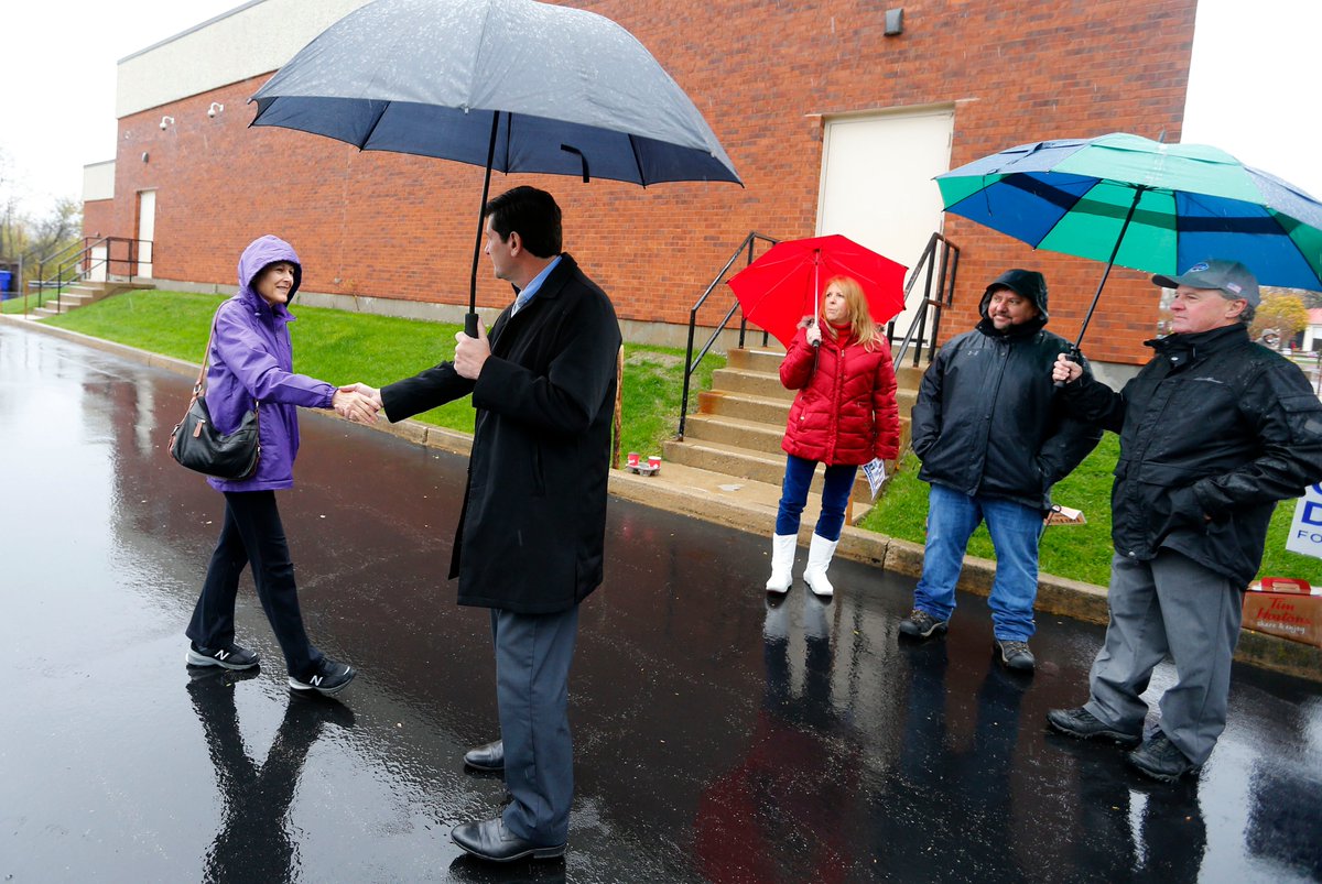 MQMulville's tweet photo. Mark Poloncarz greets voters at the Reserve Hose Fire House on Berg Rd in West Seneca on Tuesday, November 5, 2019.      (Mark Mulville/Buffalo News)   https://t.co/dI2BLkH310 https://t.co/35UkbwGfPA