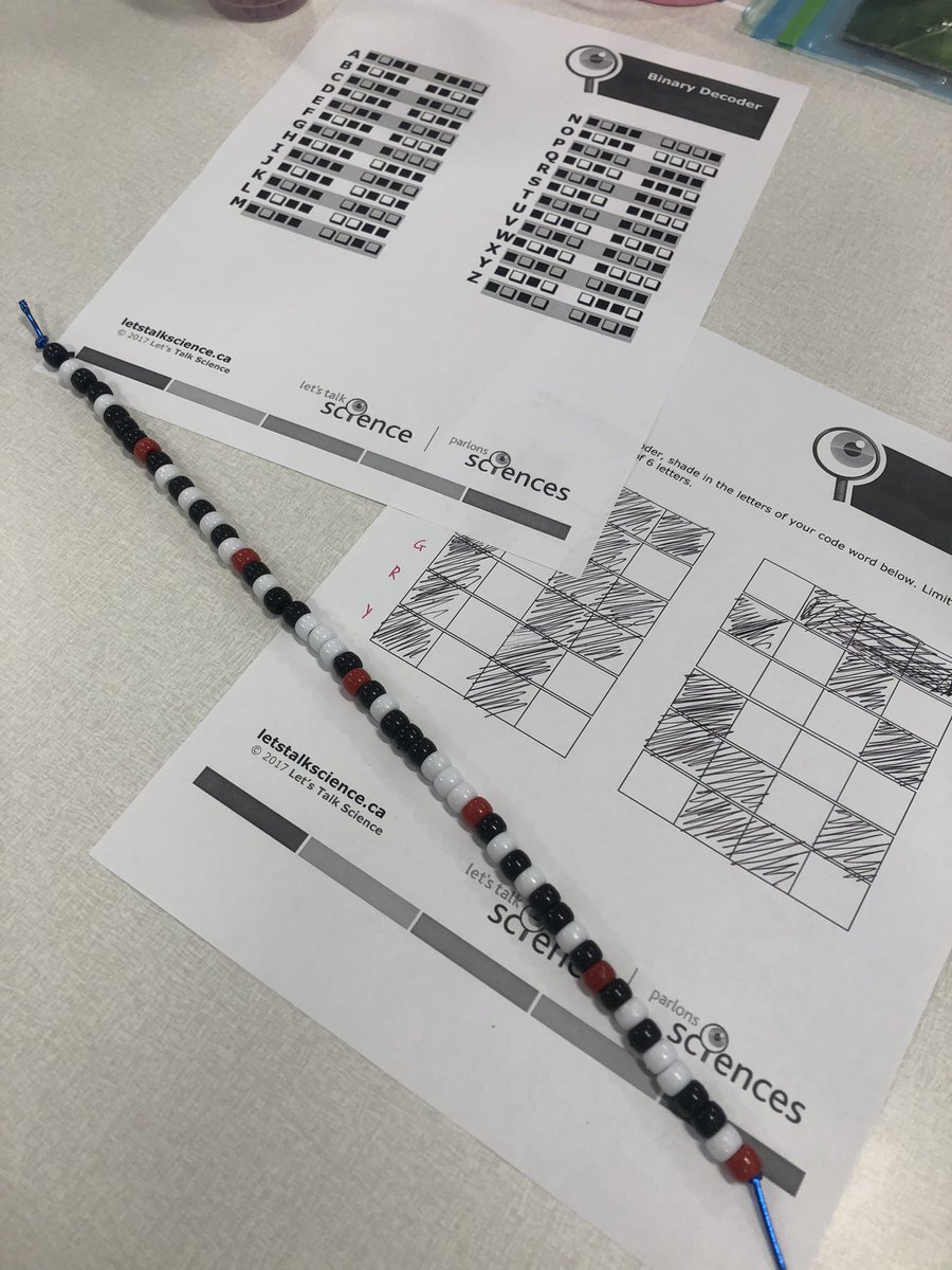 msparent1's tweet photo. Binary Decoding Activity in our PED 3111 class this morning such a great idea for students and patterning and sequencing.
@uOttawaEdu @MsCowan123 @Cowanmac @missmacdonald_j @Ms_SummerM @LetsTalkScience #cancode #DigitxLTS #Science #patterning #binarycoding https://t.co/ko0reQEJHG