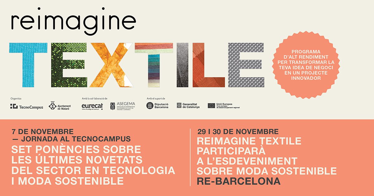 Epson_ES's tweet photo. Nos sumamos al encuentro Reimaginemos juntos el textil @ReimagineTextil organizado por @TecnoCampus Mataró. Un punto de encuentro de ideas innovadoras, creativas y tecnológicas para hacer del textil un sector más eficiente. #BSEArcular #moda #textil #innovación https://t.co/dDJQOZfcp2