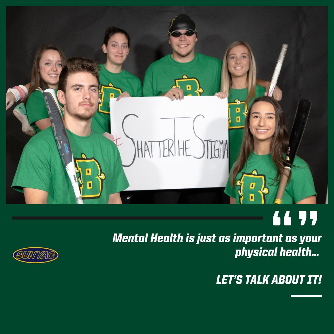This Friday, Brockport Athletics is bringing awareness to the importance of mental health! 

Come join the Golden Eagles &amp; help #ShatterTheStigma for <a href="/GoldenEaglesHky/">Brockport Hockey</a>'s HOME OPENER &amp; Senior Night‼️

The first 3️⃣0️⃣0️⃣ fans will get FREE t-shirts!!

We NEED YOU to #FillTheNest 🦅🤘