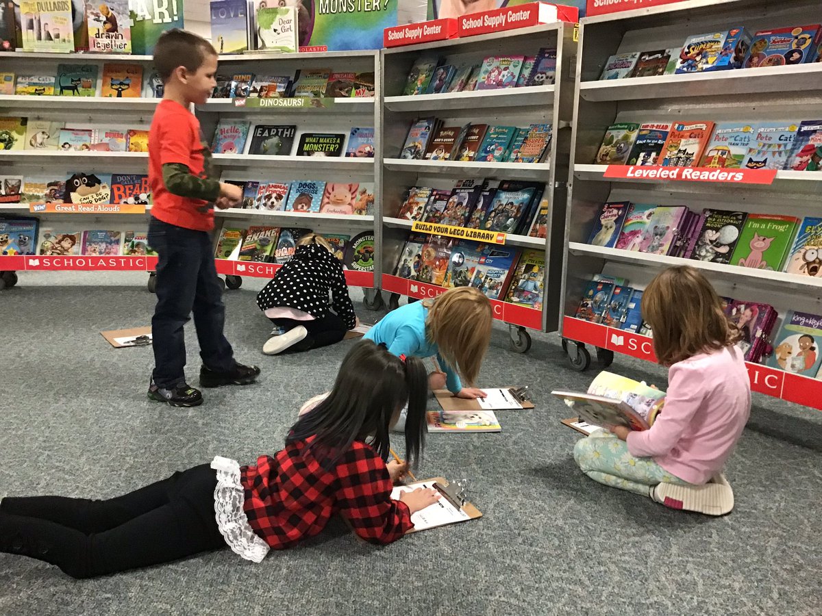 AprilsKinders's tweet photo. Stop by the Scholastic Book Fair while you’re at conferences! The kids are writing down the titles of their favorite books on their Scholastic Book Fair Wish Lists 💜📚 #LoveReading https://t.co/gGyGKz01mP