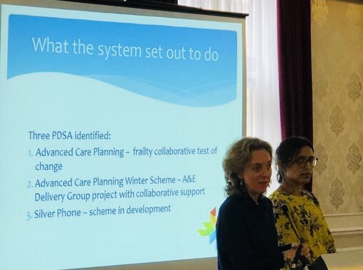 LucyRob74929929's tweet photo. The amazing Shropshire, Telford and Wrekin system presenting their great work to improve advanced care planning and supporting patients living with Frailty in their care home #MidlandsFrailtyFocus 👍🌟🌟 https://t.co/LD0eFy6hTI