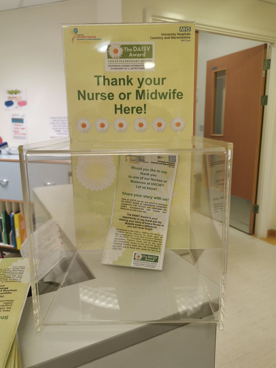 RuthGoalby's tweet photo. First nomination received in Maternity for The Daisy Award! @Gaynora @ClaireAllan10 @morris_maxine @ninamorganUHCW @nhsuhcw @lisa_dunn_ #Matxp #PatientExperience https://t.co/Hz1zSOayqE