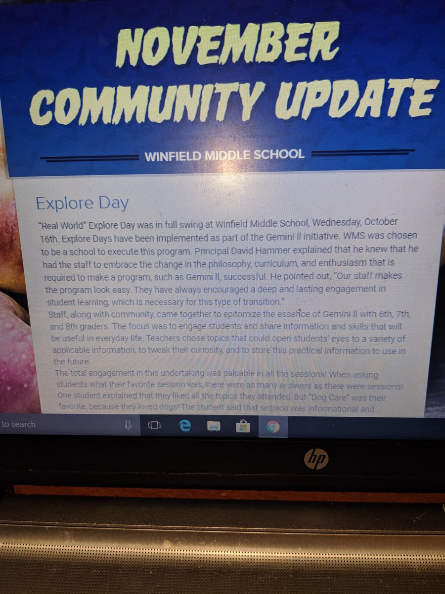 MiddleWinfield's tweet image. Follow this link to view our November update: smore.com/kcvqj