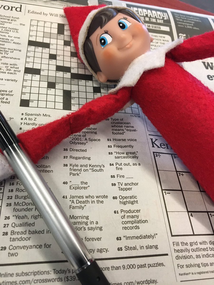 59 Down in today’s NYT Crossword. They spelt my name wrong!!!! <a href="/TheLeadCNN/">The Lead CNN</a> <a href="/CNNSotu/">State of the Union</a> <a href="/nytimes/">The New York Times</a> <a href="/elfontheshelf/">elfontheshelf</a>