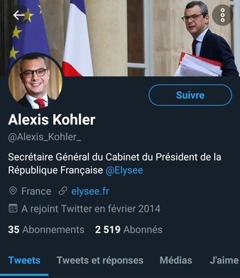 Iran rgm sets up fake  @Twitter account for  @EmmanuelMacron's chief of staff.  @Alexis_Kohler_ claimed France is expelling the MEK. It's 2nd time Iran impersonates French officials. In July FR's Consulate in Jerusalem disavowed fake  @pierre_cochard_ account  https://www.ncr-iran.org/en/9-uncategorised/26838-iran-mullahs-regime-new-cyber-scandal