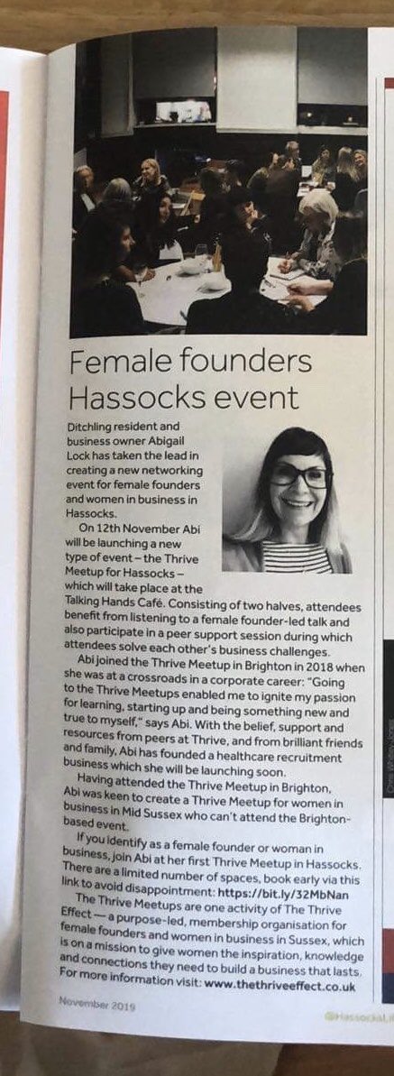 _abigail_lock_'s tweet photo. Thank you @HassocksLifeMag for the coverage of our @TheThriveEffect Meetup. We are looking forward to welcoming everyone on the 12th November Talking Hands Coffee Shop & Studio. Next one is 10th December! https://t.co/wpWW3P6V7V